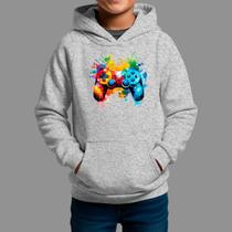 Moletom Canguru Infantil Basico Masculino Streetwear Casual Confortável Inverno Blusa De Frio Control Aqua