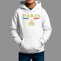 Moletom Canguru Infantil Basico Masculino Streetwear Casual Moda De Rua Inverno Blusa De Frio Tecido Macio Paris Risco