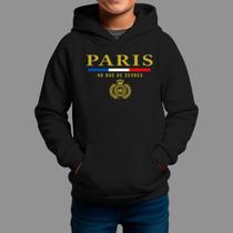 Moletom Canguru Infantil Basico Masculino Streetwear Casual Moda De Rua Inverno Blusa De Frio Tecido Macio Paris Risco