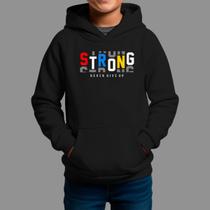 Moletom Canguru Infantil Basico Masculino Streetwear Moda De Rua Inverno Blusa De Frio Strong