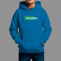 Moletom Canguru Infantil Basico Masculino Streetwear Moda De Rua Tecido Macio Brooklin Green