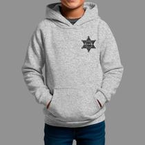 Moletom Canguru Infantil Basico Moda Country Inverno Capuz e Bolso Sherif Star
