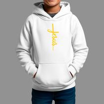 Moletom Canguru Infantil Basico Moda Cristã Inverno Blusa De Frio Jesus Scrit
