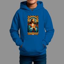 Moletom Canguru Infantil Basico Moda De Religiosa Confortável Tecido Macio Quadro Jesus