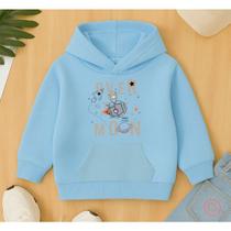 Moletom Canguru Infantil Bolso E Capuz Estampa Over Moon Lua Espaço Sideral Fofo Foguete Inverno kid