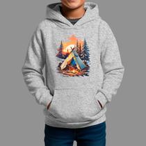 Moletom Canguru Infantil Country Casual Inverno Capuz e Bolso Tecido Macio Cabana