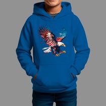 Moletom Canguru Infantil Country Casual Moda Country Inverno Capuz e Bolso Aguia Cor