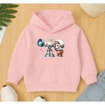 Moletom Canguru Infantil Estampa Astronauta Telescópio Masculino Menino Fofo Sistema Solar Escola