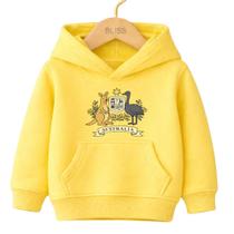 Moletom Canguru Infantil Estampa Austrália Canguru Passáro 1026 Colorido Básico Para Escola Para Cre
