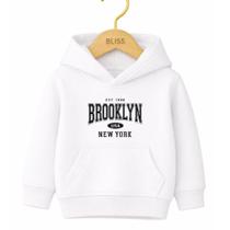 Moletom Canguru Infantil Estampa Brooklyn USA NEW 2021 Volta ás Aulas Passeio Estiloso