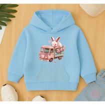 Moletom Canguru Infantil Estampa Combi Rosa De Coelhinha Linda Menina Garota Agasalho Blusa De Frio