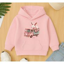 Moletom Canguru Infantil Estampa Combi Rosa De Coelhinha Linda Menina Garota Agasalho Blusa De Frio