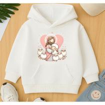 Moletom Canguru Infantil Estampa Coração Rosa Jesus Ovelhinha Kids Fé Cristã Lindo Delicado Abraço Moletom Canguru Infantil Estampa Coração Rosa Jesus Ovelhinha Kids Fé Cristã Lindo Delicado Abraço