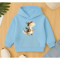 Moletom Canguru Infantil Estampa Dino Explorador Modinha Masculino Agasalho Blusa De Frio Punhos