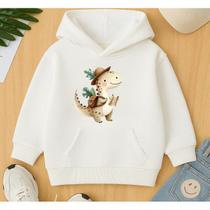 Moletom Canguru Infantil Estampa Dino Explorador Modinha Masculino Agasalho Blusa De Frio Punhos