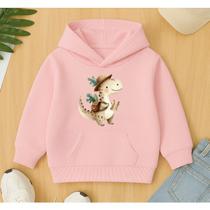 Moletom Canguru Infantil Estampa Dino Explorador Modinha Masculino Agasalho Blusa De Frio Punhos