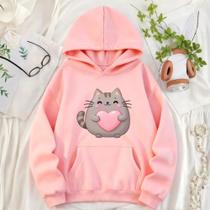 Moletom Canguru Infantil Estampa Gatinho Gordinho Coração 1033 Inverno Conforto Look Charmoso Quenti Moletom Canguru Infantil Estampa Gatinho Gordinho Coração 1033 Inverno Conforto Look Charmoso Quenti