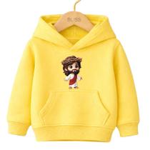 Moletom Canguru Infantil Estampa Jesus Braços Abertos 1019 Outono Inverno Moderno Qualidade