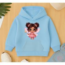 Moletom Canguru Infantil Estampa Princesa Fada Inverno Kids Confortável Qualidade Flanelado Macio