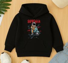 Moletom Canguru Infantil Estampa Supreman Astronauta Moto Masculino Kids Escola Creche Fofo Diversão