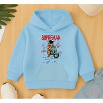 Moletom Canguru Infantil Estampa Supreman Astronauta Moto Masculino Kids Escola Creche Fofo Diversão