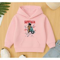 Moletom Canguru Infantil Estampa Supreman Astronauta Moto Masculino Kids Escola Creche Fofo Diversão