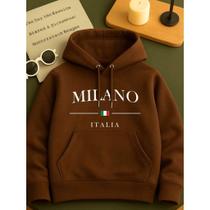 Moletom Canguru Infantil Estampado Milano Com Capuz Algodão Criança Confortável Várias Cores