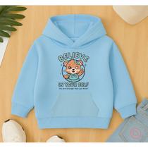Moletom Canguru Infantil Feminino Acredite em Você Ursinha Fofo Delicado Agasalho Inverno Criança