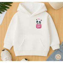 Moletom Canguru Infantil Feminino Estampa Panda no Bolsinho Lindo Confortável Flanelado Quentinho Moletom Canguru Infantil Feminino Estampa Panda no Bolsinho Lindo Confortável Flanelado Quentinho