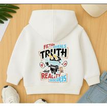 Moletom Canguru Infantil Masculino Inverno Estampa Fiction Reveals Kids Street Estilo Despojado