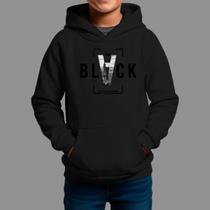 Moletom Canguru Infantil Masculino Streetwear Casual Estiloso Inverno Blusa De Frio Black