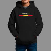 Moletom Canguru Infantil Masculino Streetwear Casual Tecido Macio Espanha