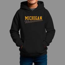 Moletom Canguru Infantil Masculino Streetwear Moda De Rua Confortável Inverno Blusa De Frio Tecido Macio Michigan