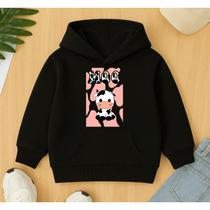 Moletom Canguru Infantil Neném Estampa Vaquinha Moo Bebê Kids Criança Agasalho Frio Inverno Escola