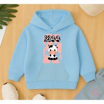 Moletom Canguru Infantil Neném Estampa Vaquinha Moo Bebê Kids Criança Agasalho Frio Inverno Escola