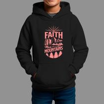 Moletom Canguru Infantil Religiosa Casual Moda Religiosa Inverno Blusa De Frio Tecido Macio Faith Can