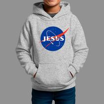 Moletom Canguru Infantil Religiosa Casual Tecido Macio Jesus Nasa