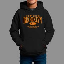 Moletom Canguru Infantil Streetwear Basico Casual Confortável Inverno Blusa De Frio Nyc