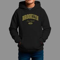 Moletom Canguru Infantil Streetwear Basico Casual Confortável Tecido Macio Brooklin