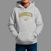Moletom Canguru Infantil Streetwear Basico Casual Confortável Tecido Macio Brooklin
