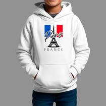 Moletom Canguru Infantil Streetwear Basico Casual Moda De Rua Inverno Blusa De Frio Paris Torre