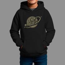 Moletom Canguru Infantil Streetwear Basico Moda De Rua Confortável Inverno Blusa De Frio Denim