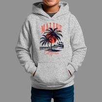 Moletom Canguru Infantil Streetwear Basico Moda De Rua Inverno Blusa De Frio Malibu Calif
