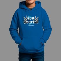 Moletom Canguru Infanto Juvenil Algodão Casual Moda De Rua Inverno Blusa De Frio Tecido Macio Los angels
