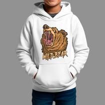 Moletom Canguru Infanto Juvenil Algodão Moda De Rua Confortável Inverno Blusa De Frio Wild Bear