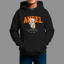 Moletom Canguru Infanto Juvenil Algodão Moda De Rua Tecido Macio Angel Urso