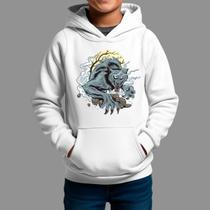 Moletom Canguru Infanto Juvenil Streetwear Casual Moda De Rua Inverno Blusa De Frio Lua Lobo