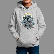 Moletom Canguru Infanto Juvenil Streetwear Casual Moda De Rua Inverno Blusa De Frio Lua Lobo
