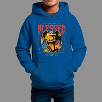 Moletom Canguru Infanto Juvenil Streetwear Moda De Rua Inverno Blusa De Frio Tecido Macio Angel Blessed
