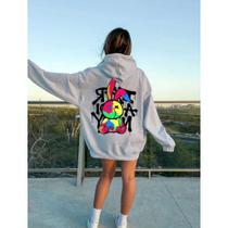 Moletom Canguru Keep Your Voiced Down (COSTAS) Com Capuz E Bolso Casaco Feminino Masculino Flanelado